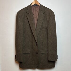 Brooks Brothers 1818 Madison Fit Men’s Blazer Lambswool Brown Herringbone 44L